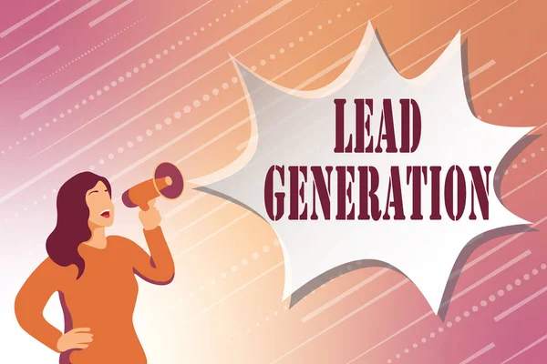 El yazısı yazı Lead Generation. Modern Veri İşleme Yöntemleri, Yazma ve Düzenleme Çevrimiçi Haberleri 'ne yönelik tüketici çıkarları veya araştırmaları konsepti — Stok fotoğraf