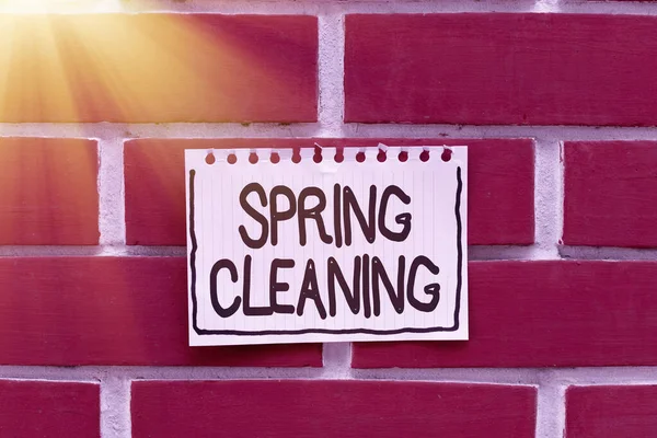 Wyświetlacz koncepcyjny Spring Cleaning. Praktyka biznesowa gruntownego sprzątania domu wiosną Myślenie nowych pomysłów Odnowienie kreatywności i inspiracji — Zdjęcie stockowe