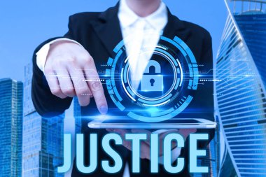 El yazısı Adalet Bakanlığı. Çelişkili iddiaların ya da atamaların tarafsız bir şekilde düzeltilmesi fikri Geleceğin Teknolojisini Gösteren Cep Telefonunun El Baskısı Ekranı.