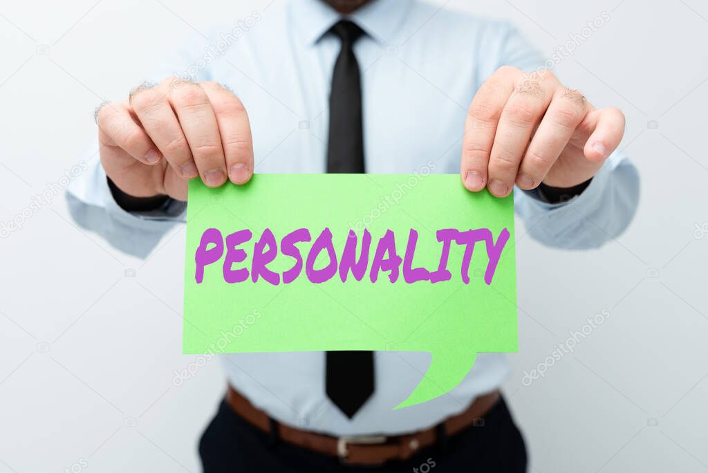 Handwriting text Personality. Conceptual photo combination characteristics that form individuals character Presenting New Plans And Ideas Demonstrating Planning Process