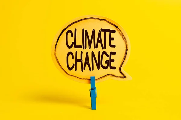 Tekstbord met klimaatsverandering. Business idee Toename van de wereldwijde gemiddelde temperatuur Weersverandering Kleurrijk Idee Presentatie Weergave Frisse Gedachten Sending Message — Stockfoto