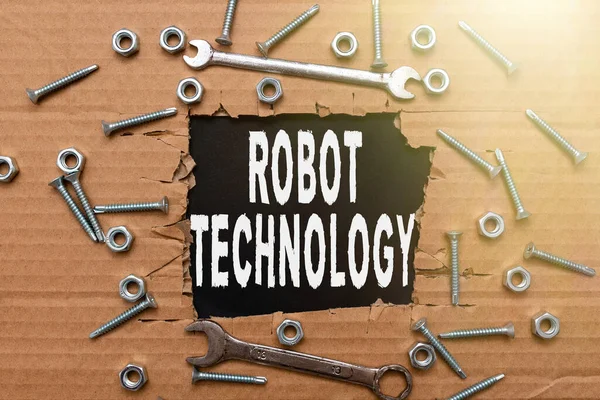 로봇 기술 (Robot Technology) 은 다음을 가리킨다. 인간을 대체 할 수있는 사업 접근 기계 개발 스마트 사무실 계획 건설 및 계획 신선 한 시작 — 스톡 사진
