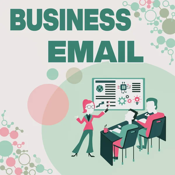 Testo che mostra l'ispirazione Business Email. Business approach the email that you use specifically for your business Presentazione del progetto Report Concept, Reporting Business Status — Foto Stock