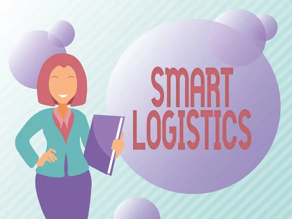 Inspiratie met teken Smart Logistics. Zakelijke aanpak integratie van intelligente technologie in logistiek systeem Abstract Discussie over belangrijk nieuws, uitleggen en rapporteren Concept — Stockfoto