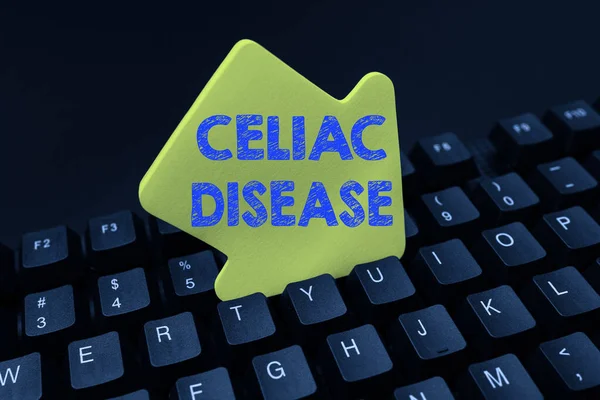 Text showing inspiration Celiac Disease. Internet Concept autoimmune disorder that primarily affects small intestine Editing And Retyping Report Spelling Errors, Typing Online Shop Inventory