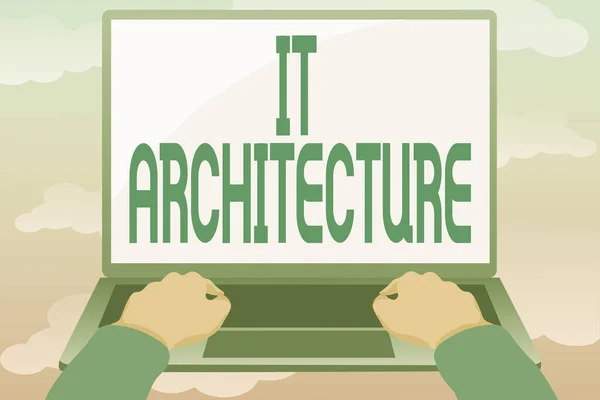 Konzeptionelle Bildunterschrift: It Architecture. Word for Architecture wird auf den Prozess der Bearbeitung und Formatierung von Online-Artikeln und der Eingabe kreativer Leseinhalte angewendet. — Stockfoto