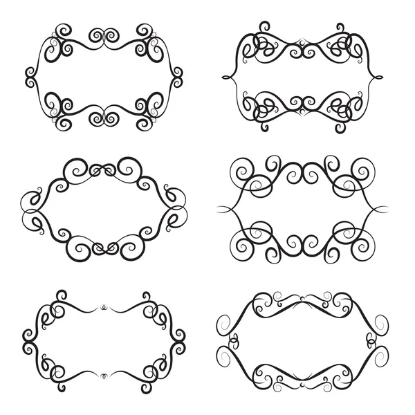 Набор винтажных рамок и границ. Элементы дизайна. Декоративные декоративные рамки для текста — стоковый вектор