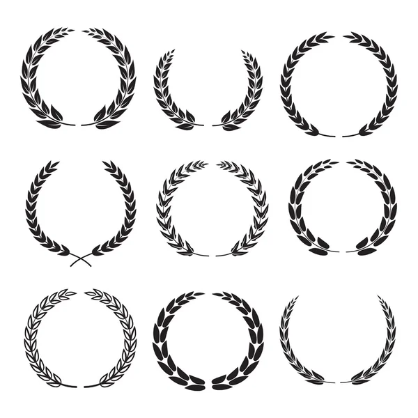 Set of Laurel Wreaths — Stock Vector