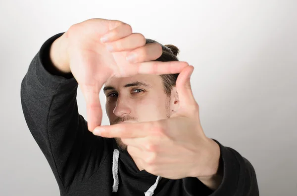 Man gör ram hand — Stockfoto