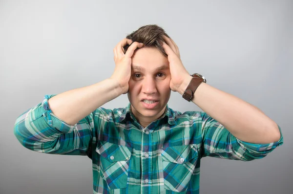 Stressed shocked man, — Stockfoto