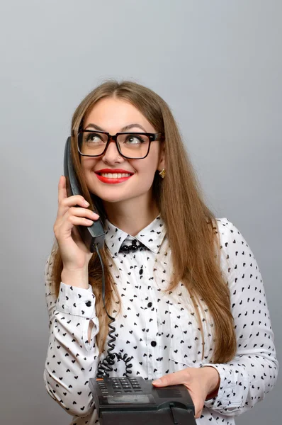 Šťastná žena na telefonu — Stock fotografie