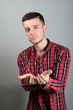 para isteyen bir adam. el simgesi