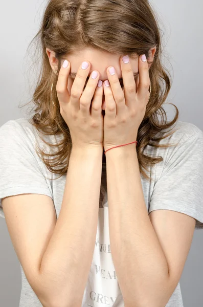 Portrait of a crying young  lonely woman — Stock Photo, Image
