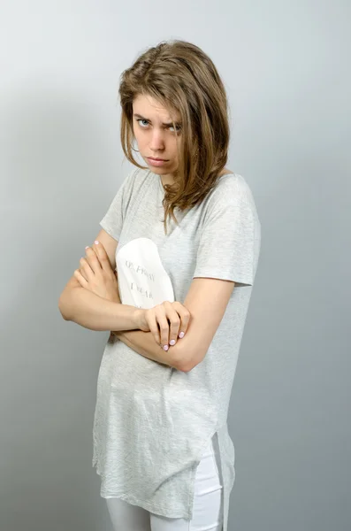 Portret młodej smutnej kobiety — Zdjęcie stockowe