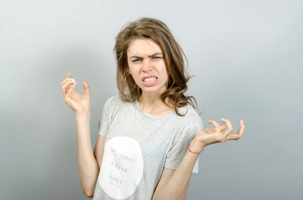 Ernährte Frau, sie hat es zu viel für sie getan — Stockfoto