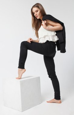 Young European attractive sexy fashion mode