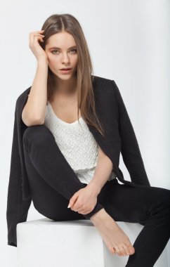 Young European attractive sexy fashion mode