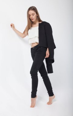 Young European attractive sexy fashion mode