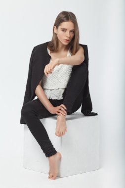 Young European attractive sexy fashion mode