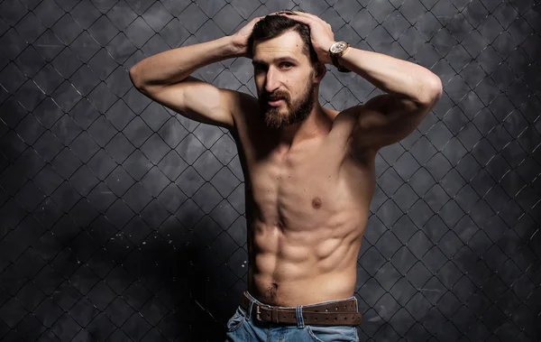 Portrait de sexy barbu homme — Photo