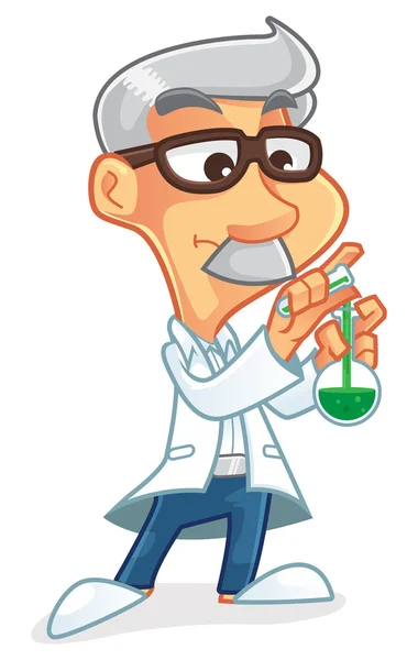 Científico personaje de dibujos animados — Vector de stock