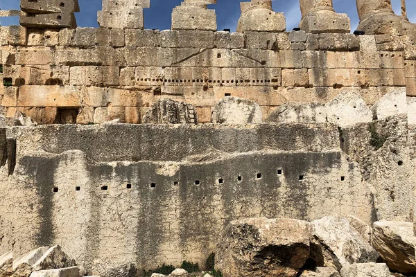 Trilithon Stouns Templo Júpiter Baalbek Líbano Imagem De Stock