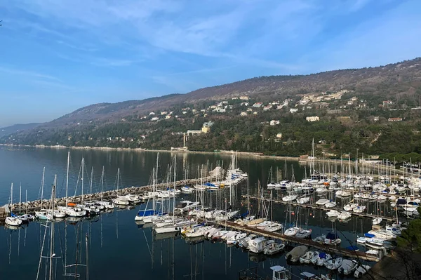 Trieste Italia Vista Panoramica Della Marina Grignano — Foto Stock