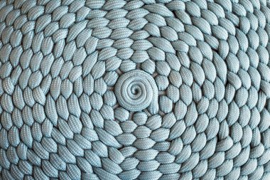 Yuvarlak hasır kumaş örgü açık mavi renk arkaplan