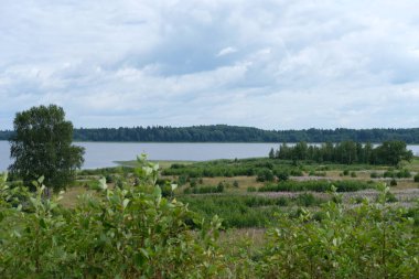 Sahilden yaz gölü manzarası 