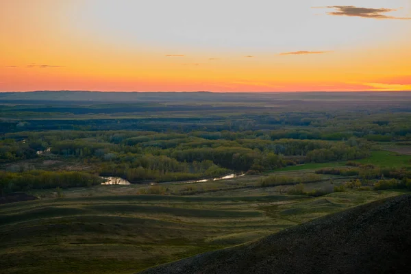 Landskapet Vårbergen Södra Uralbergen Upplysta Solen — Stockfoto