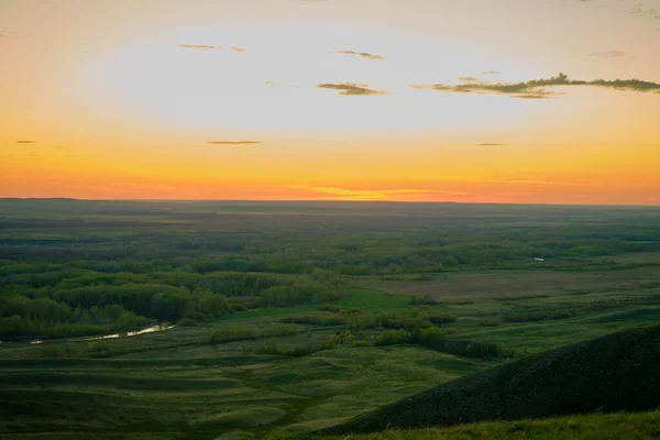 Ландшафт Весняних Гір Південного Уралу Освітлений Сонцем — стокове фото