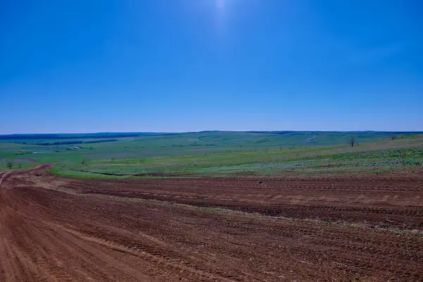 Krajina Jarních Hor Jižních Urale Ozářená Sluncem — Stock fotografie