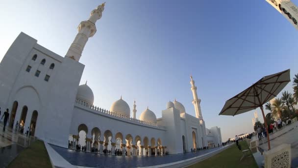 Sheikh zayed nagy mecset Abu Dhabi Egyesült Arab Emírségek — Stock videók