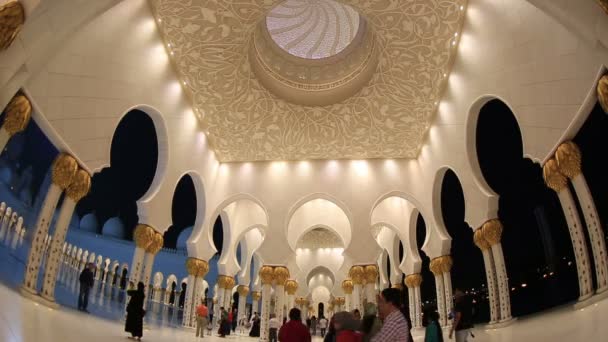 Zaman atlamalı Şeyh Zayed Grand Camii Abu Dhabi Birleşik Arap Emirlikleri — Stok video