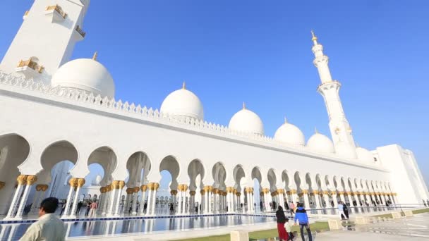 Tempo lapso Sheikh Zayed Grande Mesquita Abu Dhabi Emirados Árabes Unidos — Vídeo de Stock