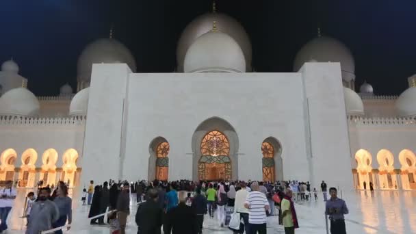 Time lapse Sheikh Zayed Grand Mosque Abu Dhabi Emirati Arabi Uniti, notte — Video Stock