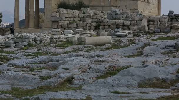 Древний Акрополь в Афинах — стоковое видео