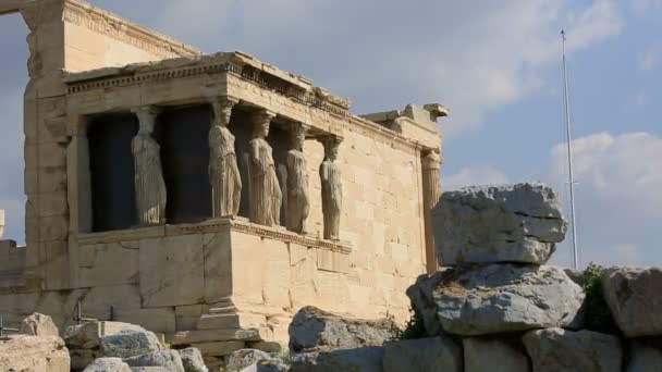 Tid förflutit antika Akropolis i Aten — Stockvideo