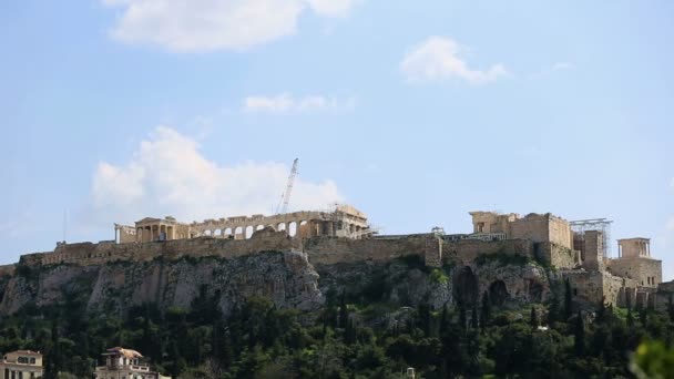 Tid förflutit antika Akropolis i Aten — Stockvideo