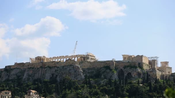 Ancient Acropolis in Athens Greece — Stock Video