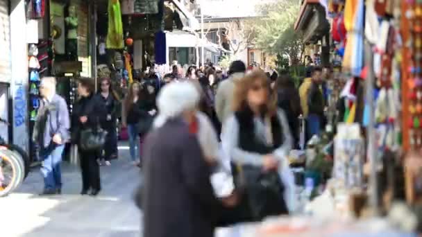 Time lapse people shopping in Athens — Stock Video