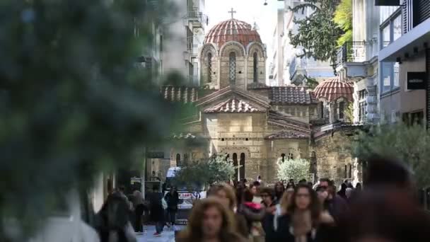 Czas wygaśnięcia ludzi w Atenach — Wideo stockowe