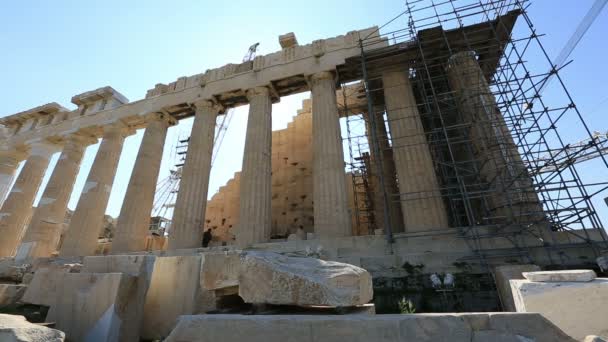 Antike akropolis in athens griechenland — Stockvideo