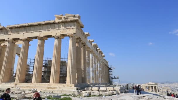 Antigua Acrópolis de Atenas Grecia — Vídeo de stock