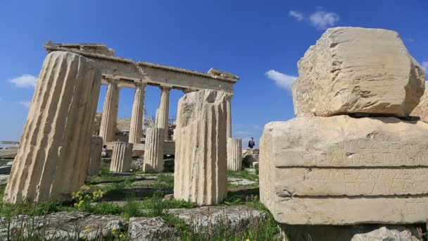Antike akropolis in athens griechenland — Stockvideo