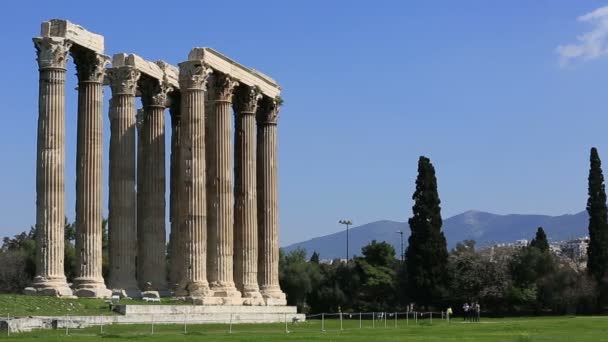 Temple of Zeus at Athens — Stock Video