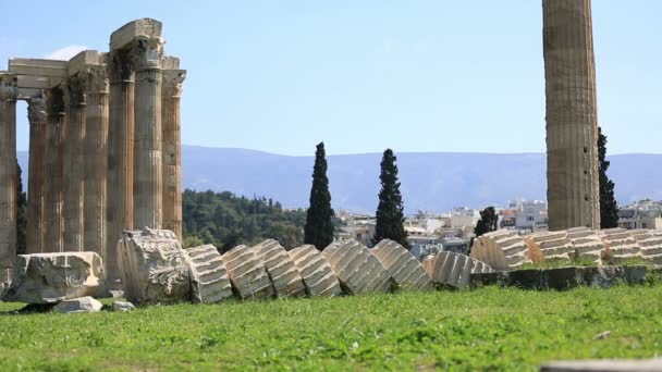 Templo de Zeus en Atenas — Vídeos de Stock