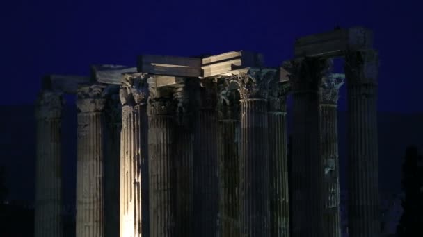 Temple of Zeus at Athens — Stock Video