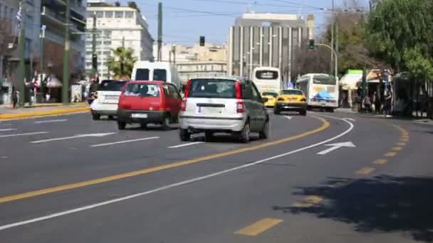 Промежуток времени городской трафик, слежка выстрел — стоковое видео