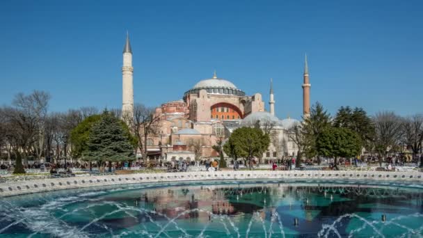 Fotografía Time Lapse, multitud visitando Hagia Sophia — Vídeos de Stock